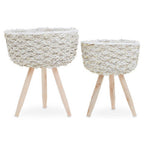 Set of Two White Planters
