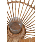 Natural Woven Lantern with Black Accents
