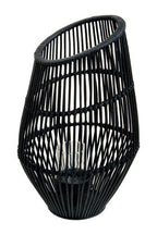 Large Black Natural Rattan Lantern