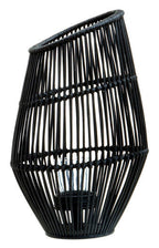 Large Black Natural Rattan Lantern
