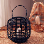 Black Rattan Lantern