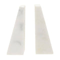 Set of 2 White Marble Bookends