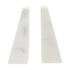 Set of 2 White Marble Bookends