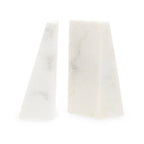 Set of 2 White Marble Bookends