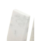 Set of 2 White Marble Bookends