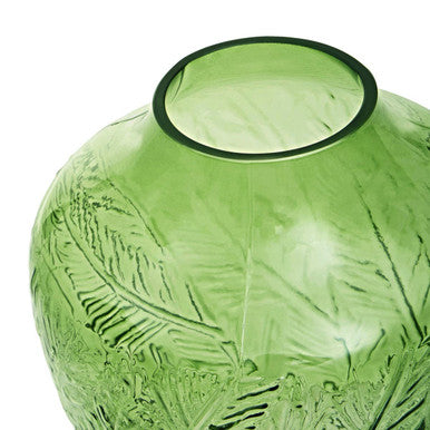 Small Botanical Green Glass Vase