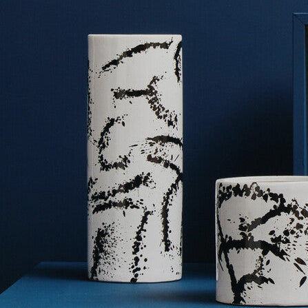 Small Black and White Ceramic Vase