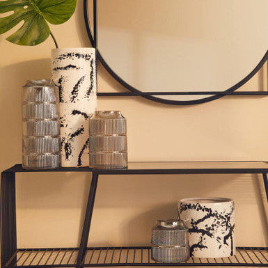 Large Black and White Ceramic Vase