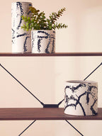 Large Black and White Ceramic Vase