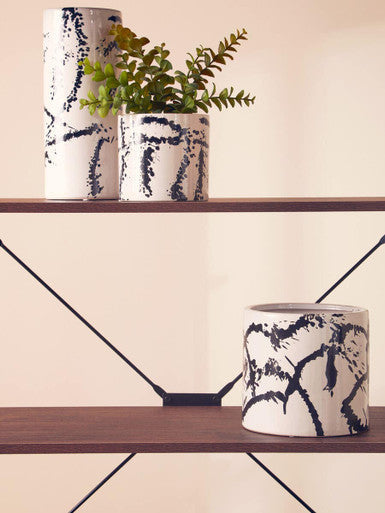 Large Black and White Ceramic Vase