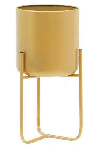Small Gold Finish Floor Planter