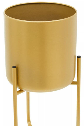 Small Gold Finish Floor Planter