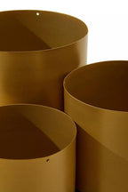 Set of Three Gold Finish Planters