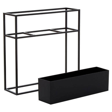 Black Metal Floor Standing Plant Box