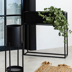 Black Metal Floor Standing Plant Box