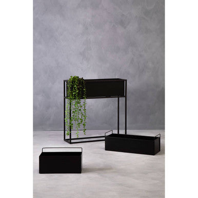 Black Metal Floor Standing Plant Box