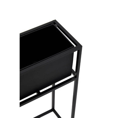 Black Metal Floor Standing Plant Box