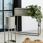 Grey Metal Floor Standing Plant Box