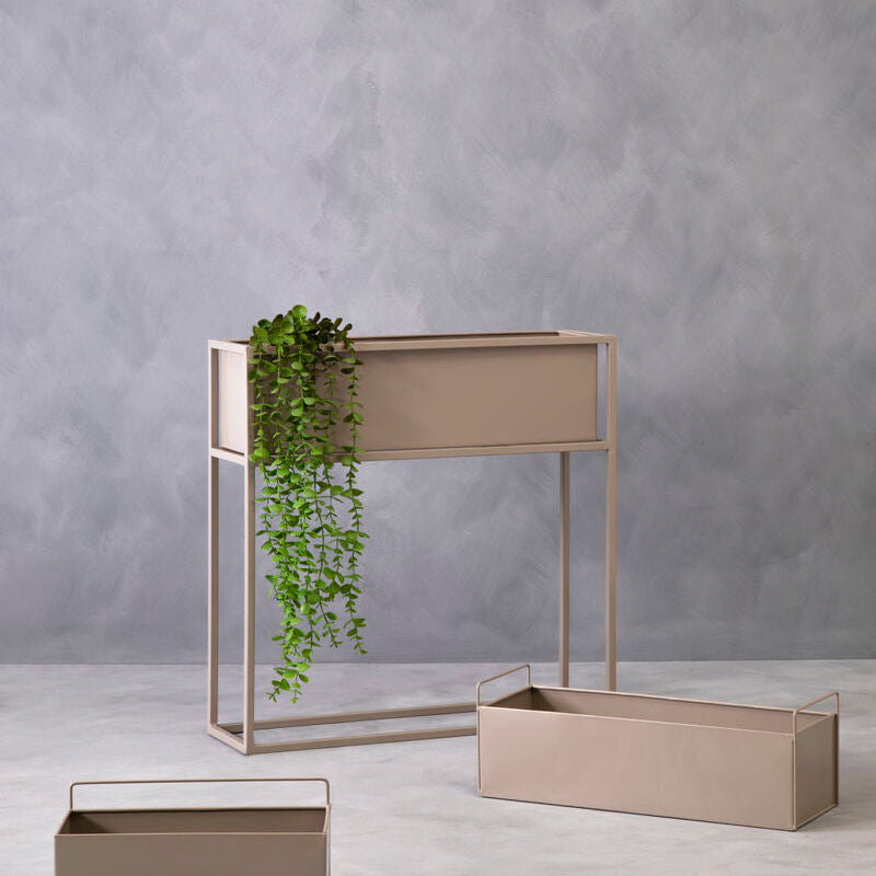 Grey Metal Floor Standing Plant Box