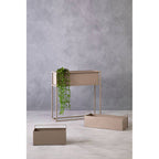 Grey Metal Floor Standing Plant Box