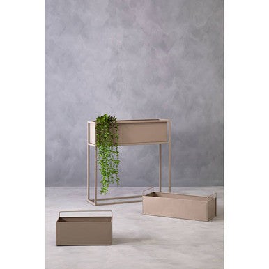 Grey Metal Floor Standing Plant Box