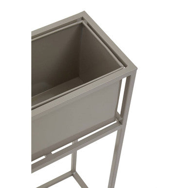 Grey Metal Floor Standing Plant Box