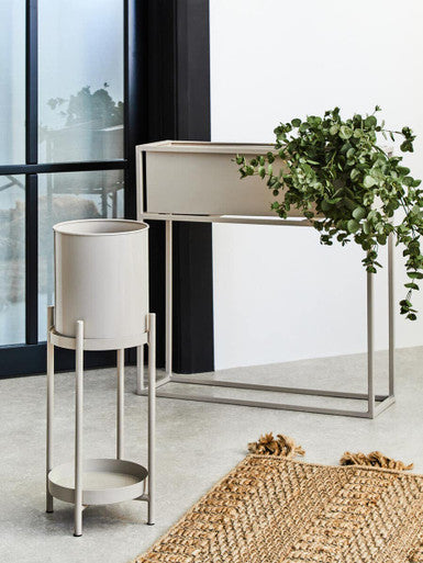 Natural Metal Floor Standing Plant Box