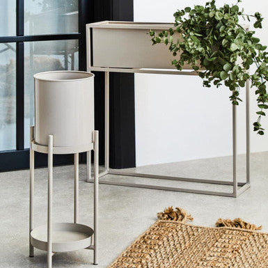 Natural Metal Floor Standing Plant Box