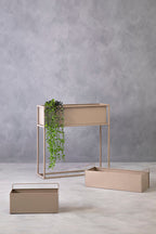 Natural Metal Floor Standing Plant Box