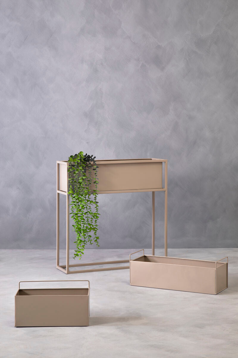 Natural Metal Floor Standing Plant Box
