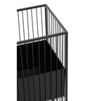 Black Metal Square Floor Standing Planter with Mid-Level Pot