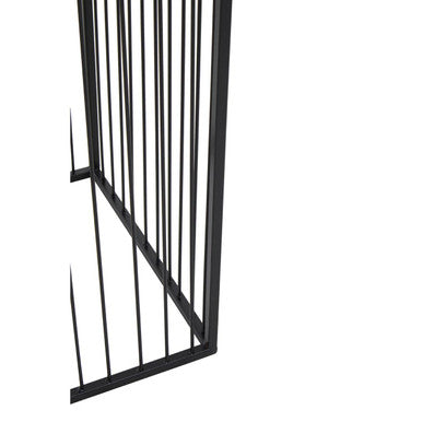 Black Metal Square Floor Standing Planter with Elevated Pot
