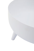 White Finish Round Footed Planter with Angular Base