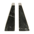 Set of Two Black Marble Bookends