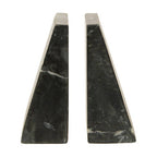 Set of Two Black Marble Bookends