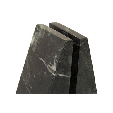 Set of Two Black Marble Bookends