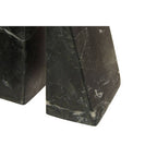 Set of Two Black Marble Bookends