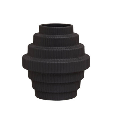 Black Small Step Design Vase