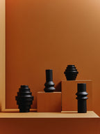 Black Small Step Design Vase