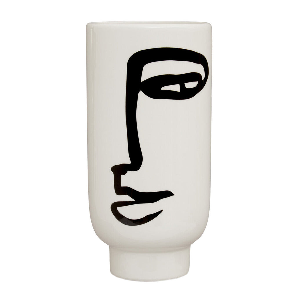 Large Black and White Face Vase