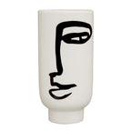 Large Black and White Face Vase