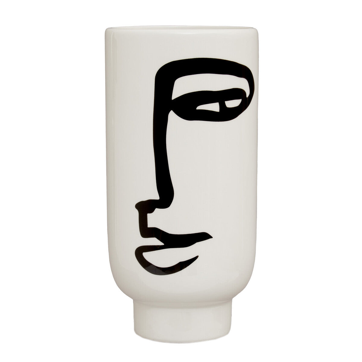 Large Black and White Face Vase