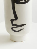 Large Black and White Face Vase