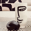 Large Black and White Face Vase