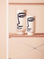 Small Black and White Face Vase