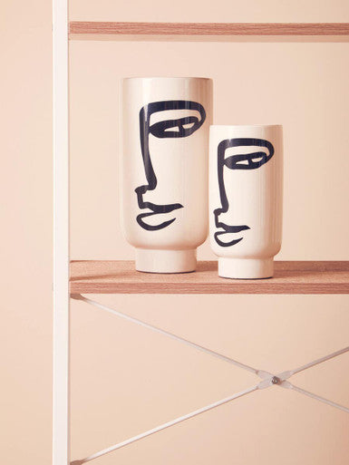 Small Black and White Face Vase
