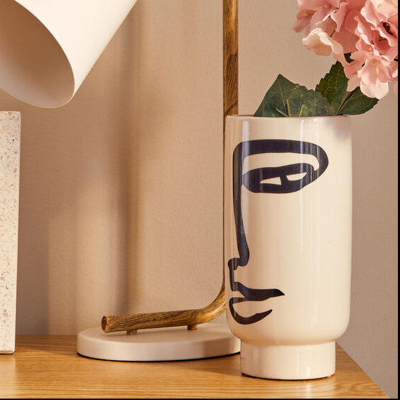 Small Black and White Face Vase
