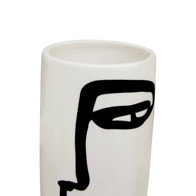 Small Black and White Face Vase