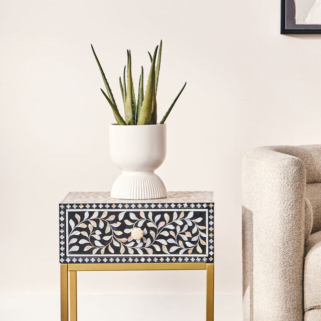 White Tapered Round Planter