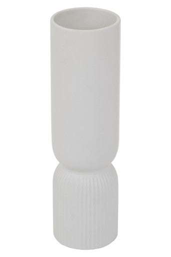 Cylindrical White Vase